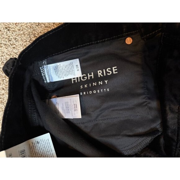 NEW Lucky Brand Bridgette Velvet Velour High-Rise Skinny Stretch Split Jeans 28 - Picture 9 of 12